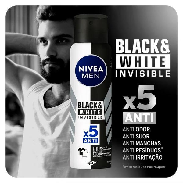 Imagem de Desodorante Invisible Black & White Nivea Men 150ml - 6 Unidades