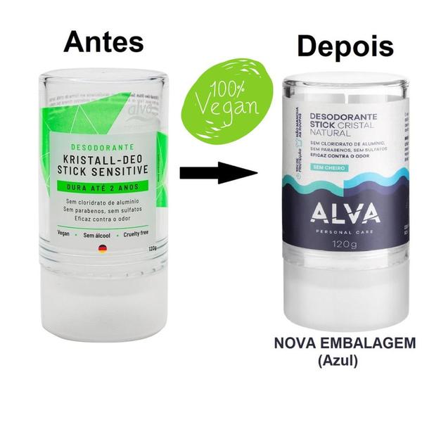 Imagem de Desodorante Kristall Stick Sensitive Alva 120g cristal vegano sem alumínio importado