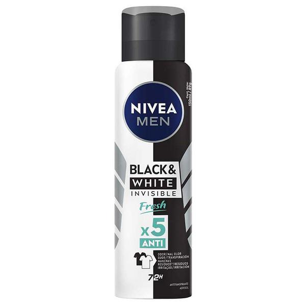 Imagem de Desodorante Masculino Aerosol NIVEA MEN - Invisible for Black & White Fresh