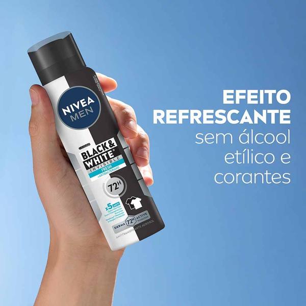 Imagem de Desodorante Masculino Aerosol NIVEA MEN - Invisible for Black & White Fresh