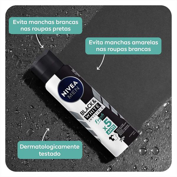 Imagem de Desodorante Masculino Aerosol NIVEA MEN - Invisible for Black & White Fresh