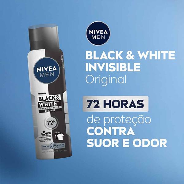 Imagem de Desodorante Masculino Aerosol NIVEA MEN - Invisible for Black & White