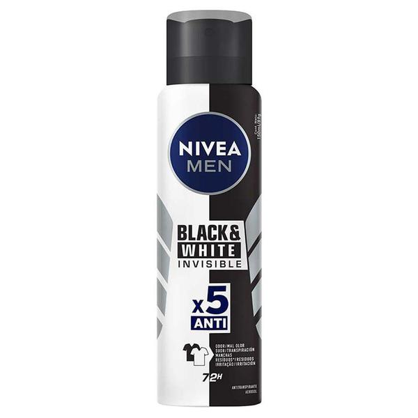 Imagem de Desodorante Masculino Aerosol NIVEA MEN - Invisible for Black & White