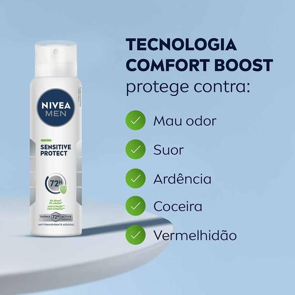 Imagem de Desodorante Masculino Aerosol NIVEA MEN - Sensitive Protect