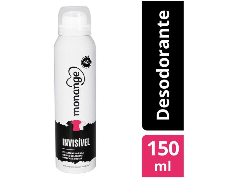 Imagem de Desodorante Monange Invisível Aerossol - Antitranspirante Feminino 150ml