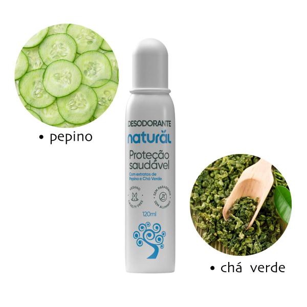 Imagem de Desodorante Natural Com Extratos De Pepino E Chá Verde 120ml