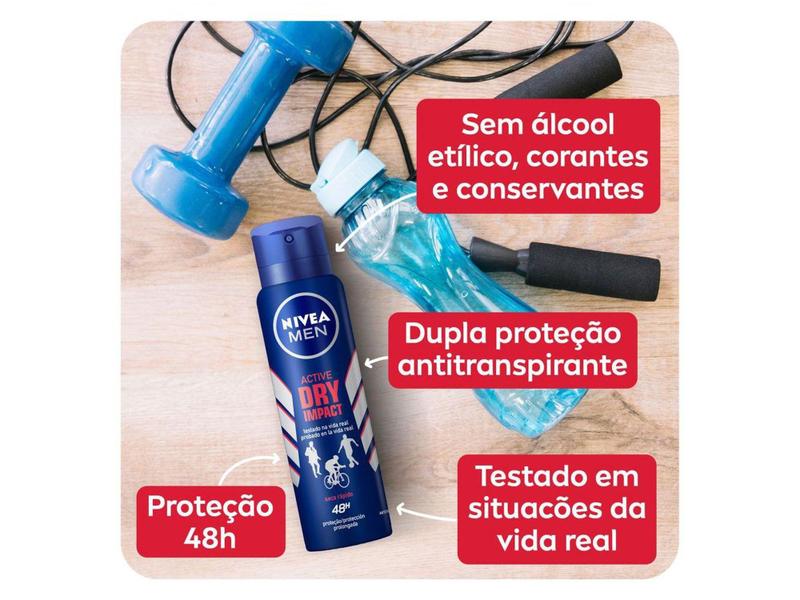 Imagem de Desodorante Nivea Dry Impact Aerossol  - Antitranspirante Masculino 150ml