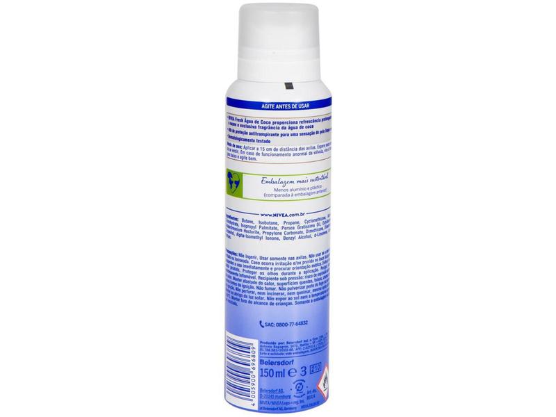 Imagem de Desodorante Nivea Fresh Água de Coco Aerossol - Antitranspirante Feminino 150ml