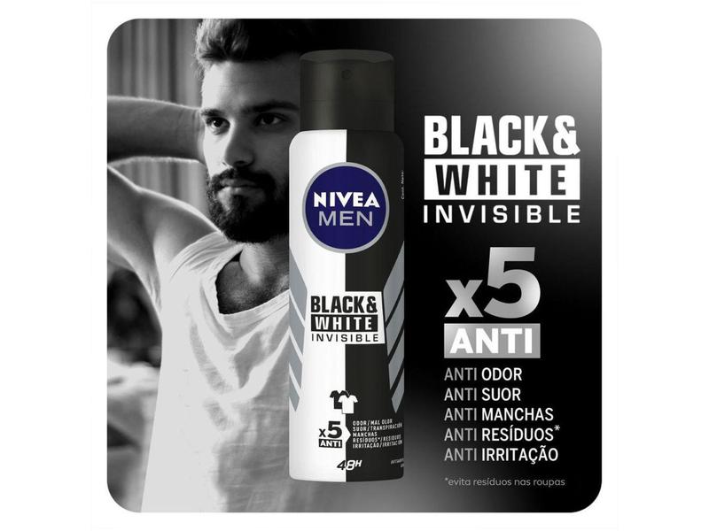 Imagem de Desodorante Nivea Invisible Black & White  - Aerossol Antitranspirante Masculino 150ml