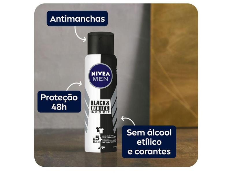 Imagem de Desodorante Nivea Invisible Black & White  - Aerossol Antitranspirante Masculino 150ml