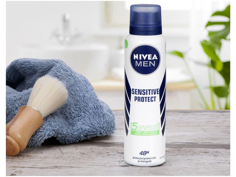 Imagem de Desodorante Nivea Men Sensitive Protect Aerossol - Antitranspirante Masculino 150ml