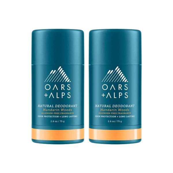 Imagem de Desodorante Oars + Alps, sem alumínio, mandarim Woods, 75 ml, pacote com 2