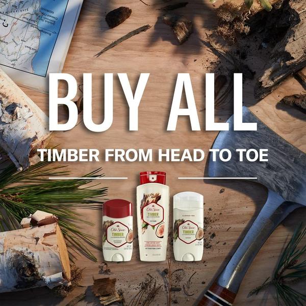 Imagem de Desodorante Old Spice Timber, livre de alumínio, 90 ml, pacote com 3