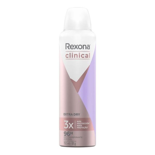 Imagem de Desodorante rexona clinical aerosol feminino extra dry 150 ml