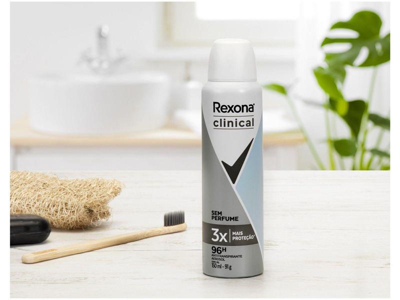 Imagem de Desodorante Rexona Clinical Aerossol - Antitranspirante Feminino sem Perfume 150ml