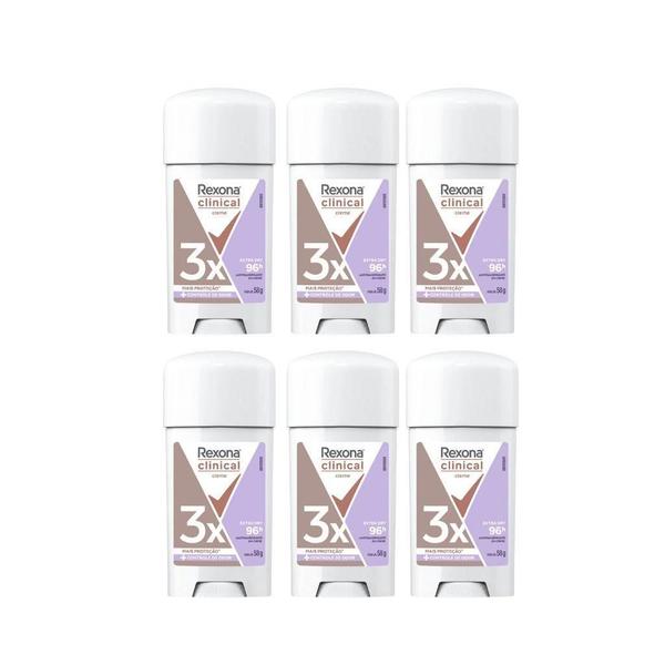 Imagem de Desodorante Rexona Creme Clinical 58G Fem Extra Dry Kit 6Un