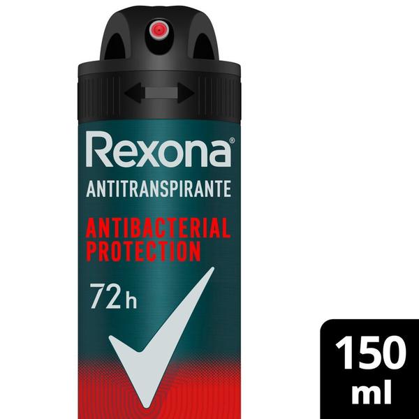 Imagem de Desodorante Rexona Men Antibacteriano Protection Aerossol 150ml/90g