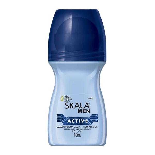 Imagem de Desodorante Roll On Antitranspirante Men Active Homem Proteção 24h 60ml Skala