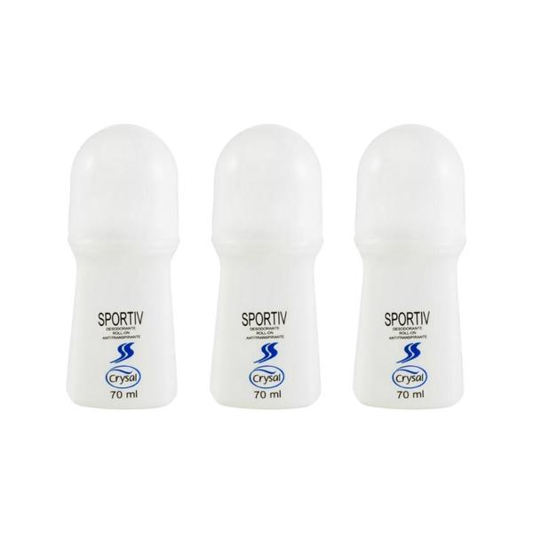 Imagem de Desodorante Roll-On Crysal 70Ml Sportiv - Kit Com 3Un