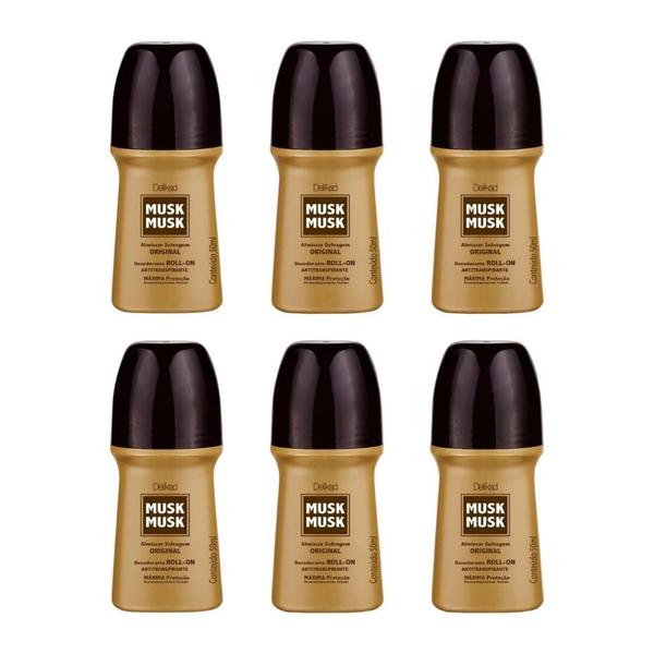 Imagem de Desodorante Roll-On Delikad 50Ml Musk - Kit Com 6Un