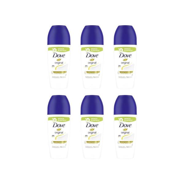 Imagem de Desodorante Roll-on Dove 50ml Fem Original - Kit C/ 6un