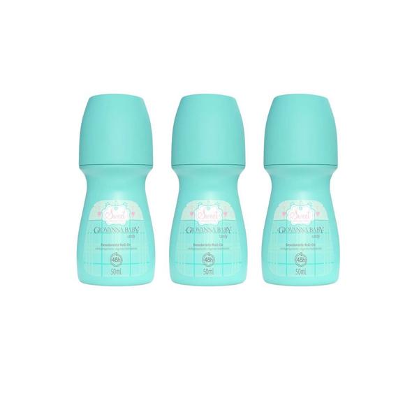 Imagem de Desodorante Roll-on Giovanna Baby Candy 50ml - Kit C/3un