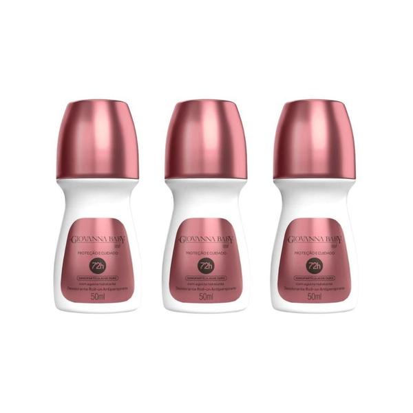 Imagem de Desodorante Roll-On Giovanna Baby Rose 50Ml - Kit Com 3Un