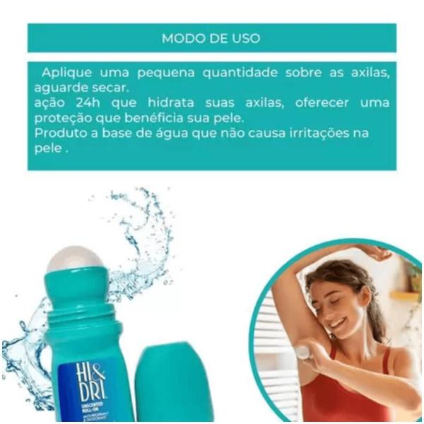 Imagem de Desodorante Roll On Hi e Dri Azul Rolon  50ml Original