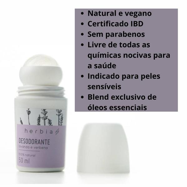 Imagem de Desodorante Roll-On Lavanda E Verbena 50Ml Herbia