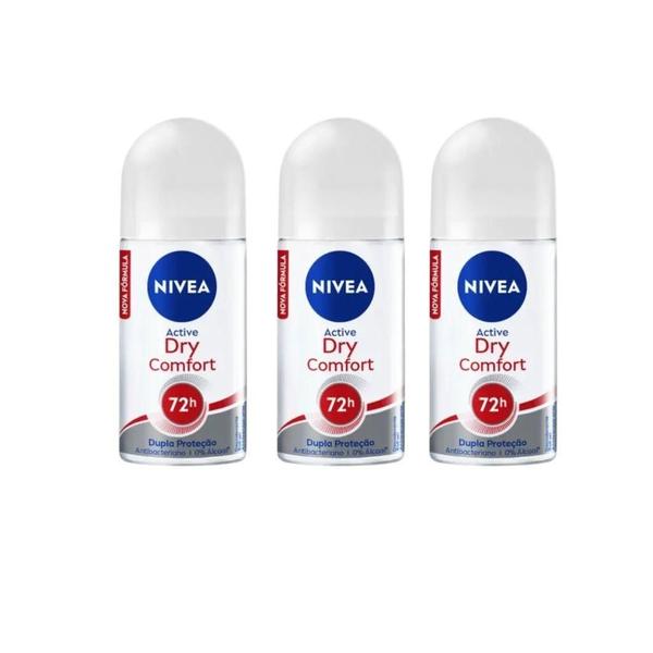 Imagem de Desodorante Roll-On Nivea 50Ml Fem Dry Comfort - -Kit 3Un