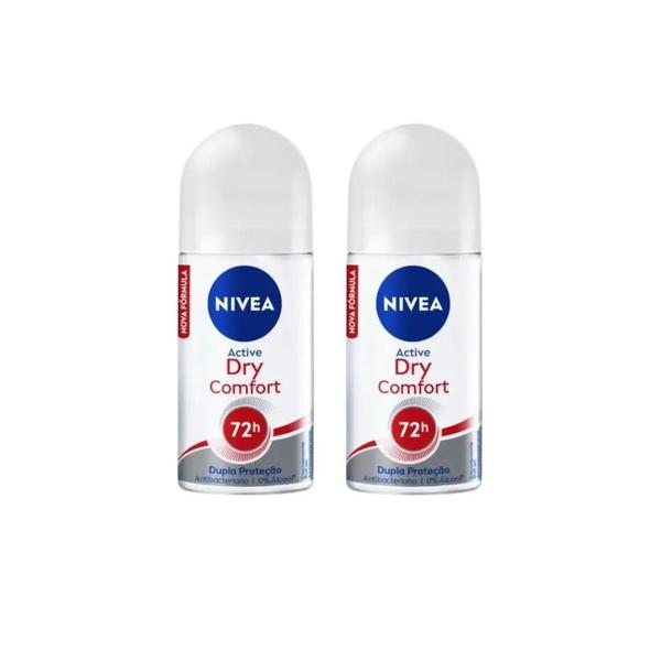 Imagem de Desodorante Roll-On Nivea 50Ml Fem Dry Comfort - Kit C/2Un