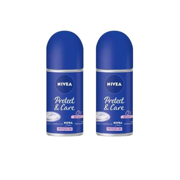 Imagem de Desodorante Roll-On Nivea 50Ml Fem Protect E Care- Kit C/2Un