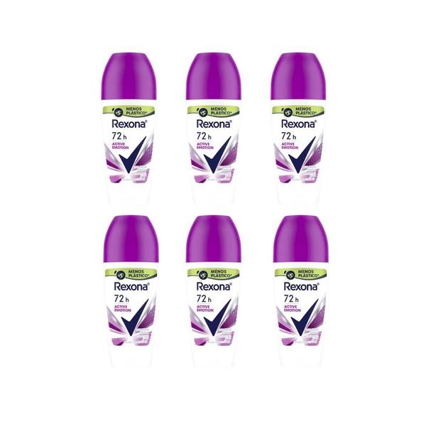 Imagem de Desodorante Roll-on Rexona 50ml Fem Active Emotion-Kit 6un