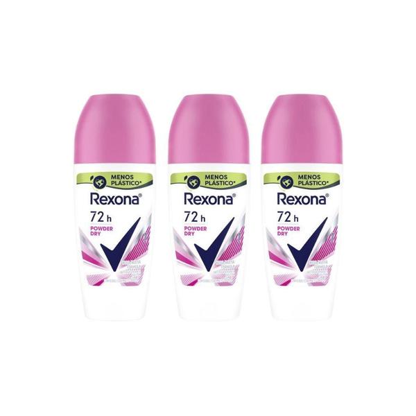 Imagem de Desodorante Roll-On Rexona 50Ml Feminino Powder - Kit C/3Und