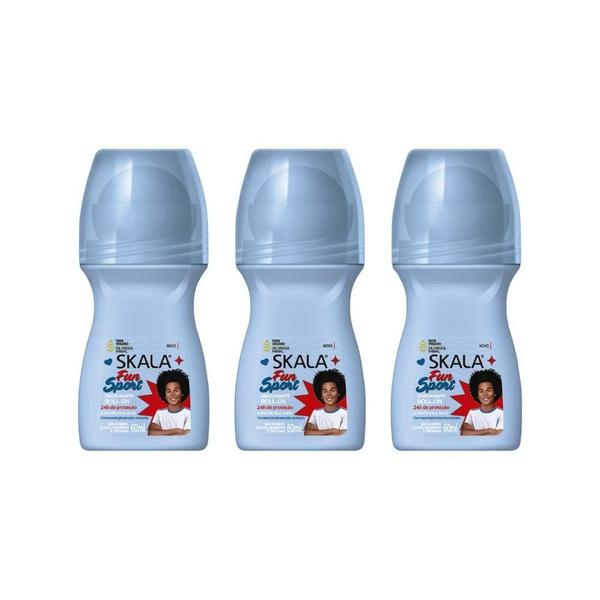 Imagem de Desodorante Roll-On Skala 60Ml Kids Fun Sport - Kit Com 3Un