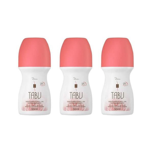 Imagem de Desodorante Roll-On Tabu Tradicional 50Ml - Kit Com 3Un