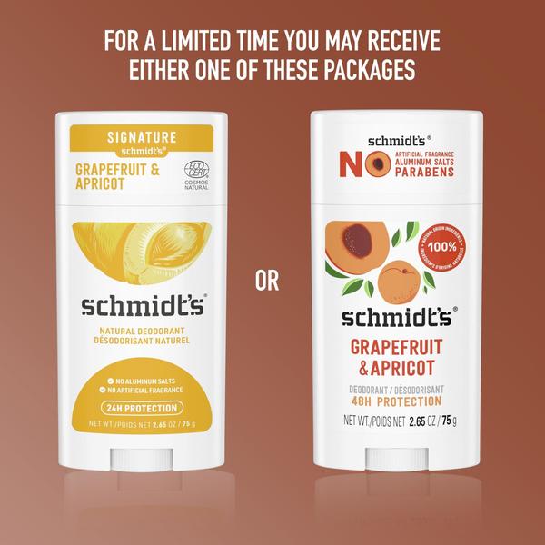 Imagem de Desodorante Schmidt's Grapefruit & Damasco 75mL (2 unidades)