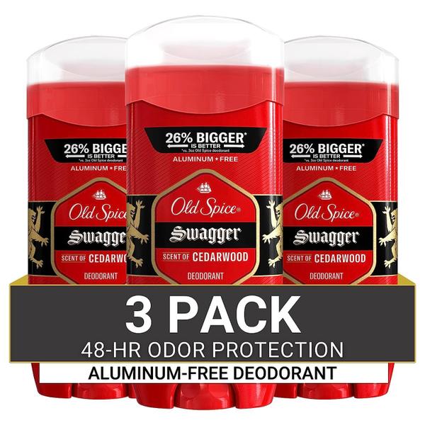 Imagem de Desodorante sem alumínio para homens, aroma Swagger, 3,226ml Pack de 3 - Old Spice