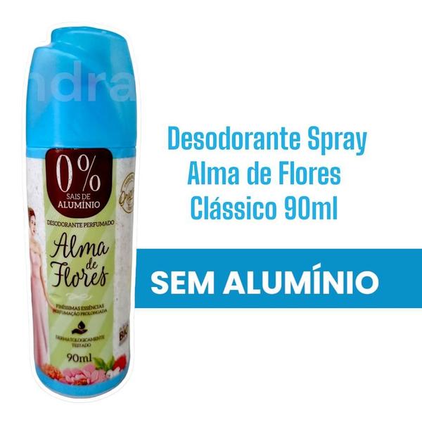 Imagem de Desodorante Spray Alma de Flores Clássico: 0% Alumínio, Fragrância Floral e Sustentabilidade 