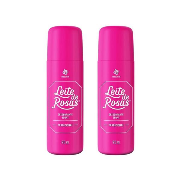 Imagem de Desodorante Spray Leite De Rosas 90Ml - Kit Com 2Un