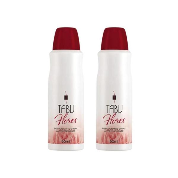 Imagem de Desodorante Spray Tabu Flores 90Ml - Kit Com 2Un