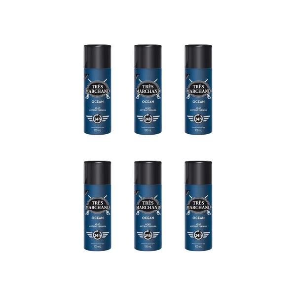 Imagem de Desodorante Spray Tres Marchand 100Ml Ocean-Kit C/6Un