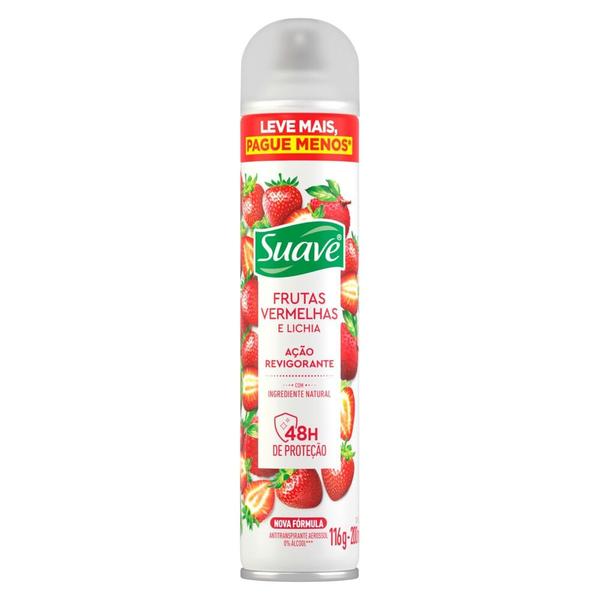 Imagem de Desodorante Suave Frutas Vermelhas e Lichia Aerossol Antitranspirante 48h 200ml