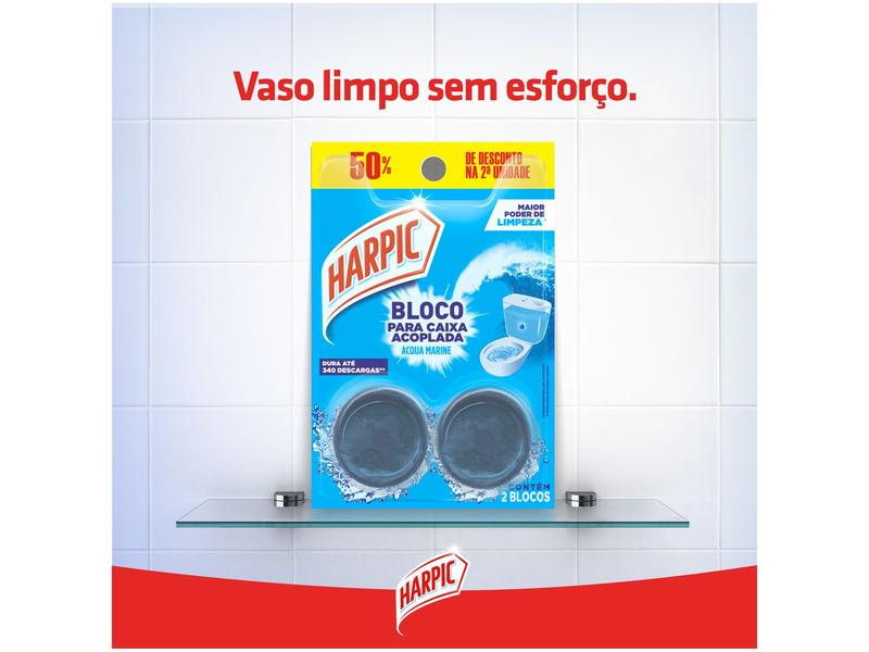 Imagem de Desodorizador Sanitário Harpic Acqua Marine 100g 2 Unidades