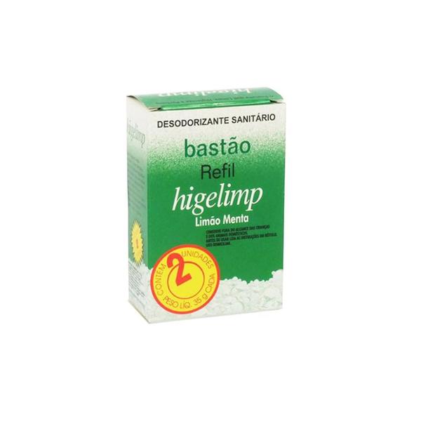 Imagem de Desodorizante Sanitário Bastão Refil Higelimp 35gx2un Limão Menta - Sanilar, Tamanho: Limão Menta