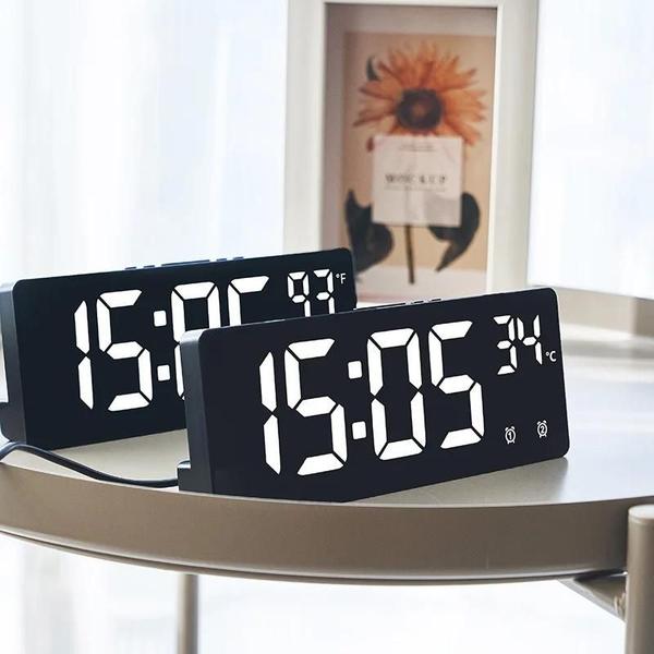 Imagem de Despertador Digital com Controle de Voz e Display de Temperatura - LED, Snooze, 12/24H e Modo Noturno