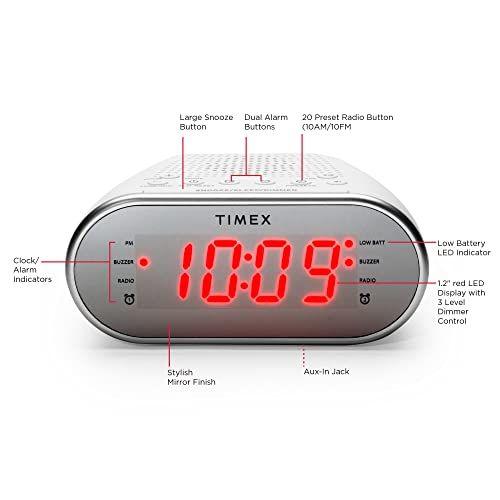 Imagem de Despertador digital com rádio e entrada de linha, branco