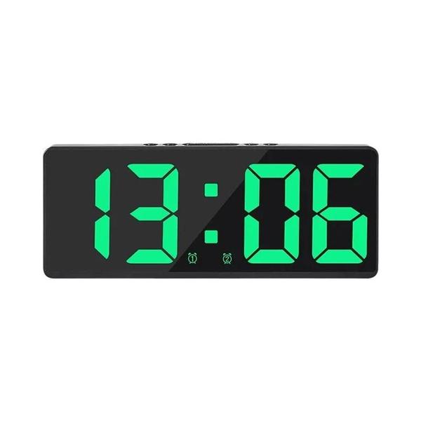 Imagem de Despertador Digital LED com Controle de Voz, Temperatura, Snooze e Modo Noturno (12/24h)