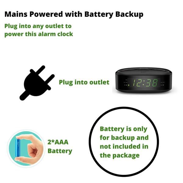 Imagem de Despertador Digital PHILIPS Quarto LED FM Soneca Backup