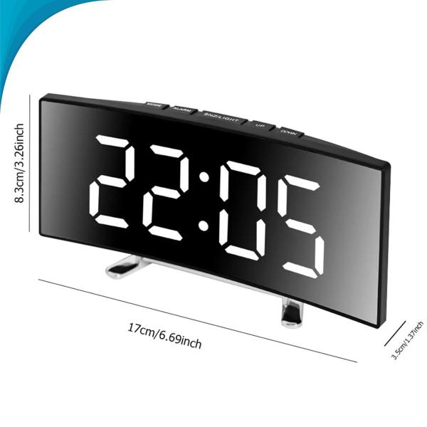 Imagem de Despertador Inteligente Led Espelhado com Função Alarme e Luz Noturna para Cabeceira Moderno Oficial